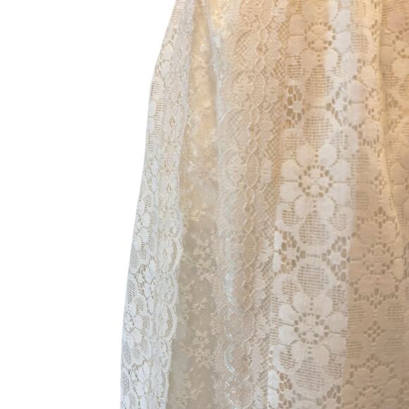 Vintage White Cream Lace Aline Skirt Womens Sz Medium Bridal Boho Ethereal 80s - Picture 15 of 16